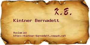 Kintner Bernadett névjegykártya