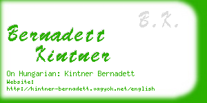 bernadett kintner business card